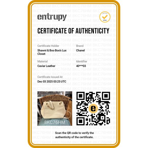 CHANEL Triple CC Caviar Tote*Beige*Hologram*ENTRUPY COA - Picture 15 of 15